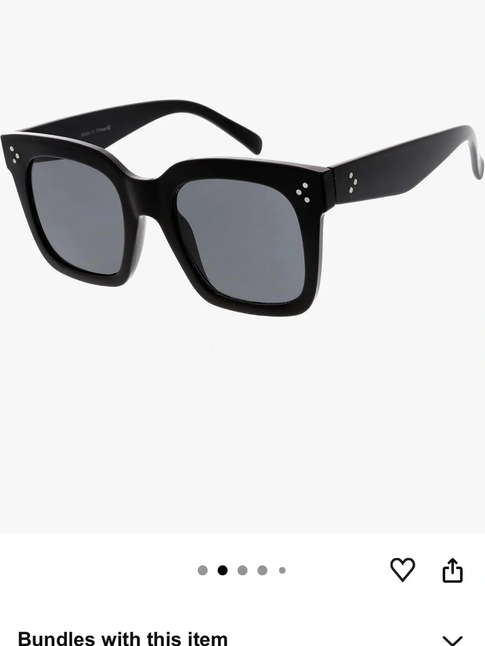 Classic Square Sunglasses - Black & Beige